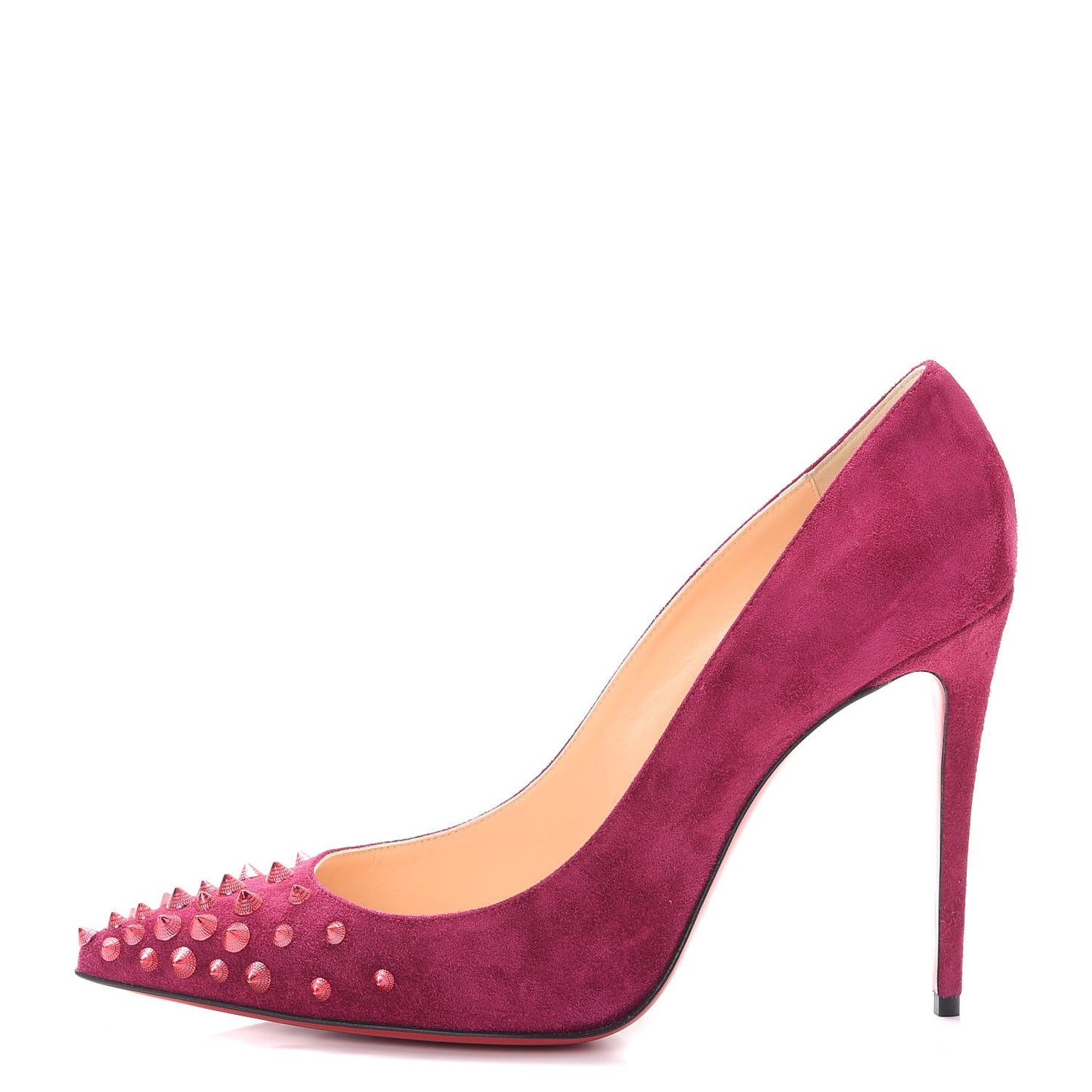 Veau Velours Spikyshell 100 Pumps 39.5 Figue Fuxia