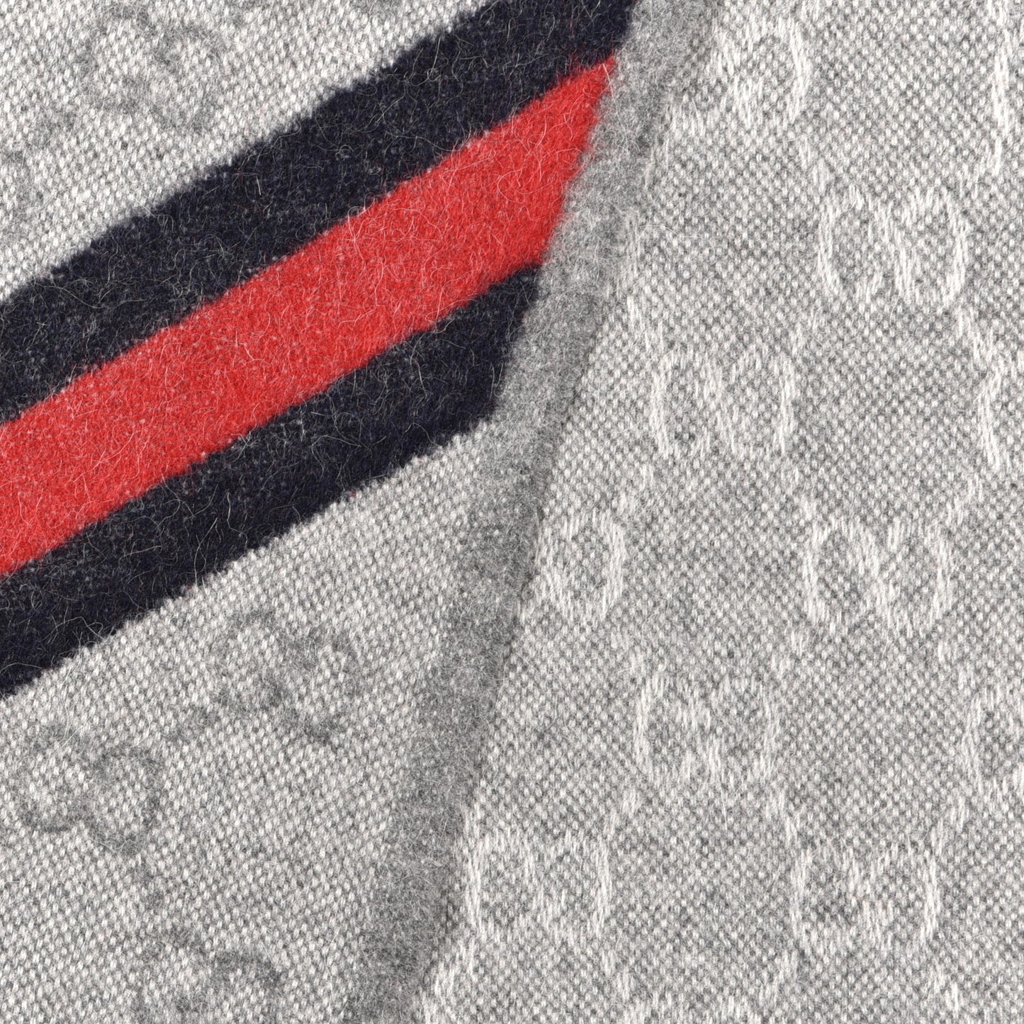 Wool Angora Monogram Web New Nikky Scarf Zinc Blue