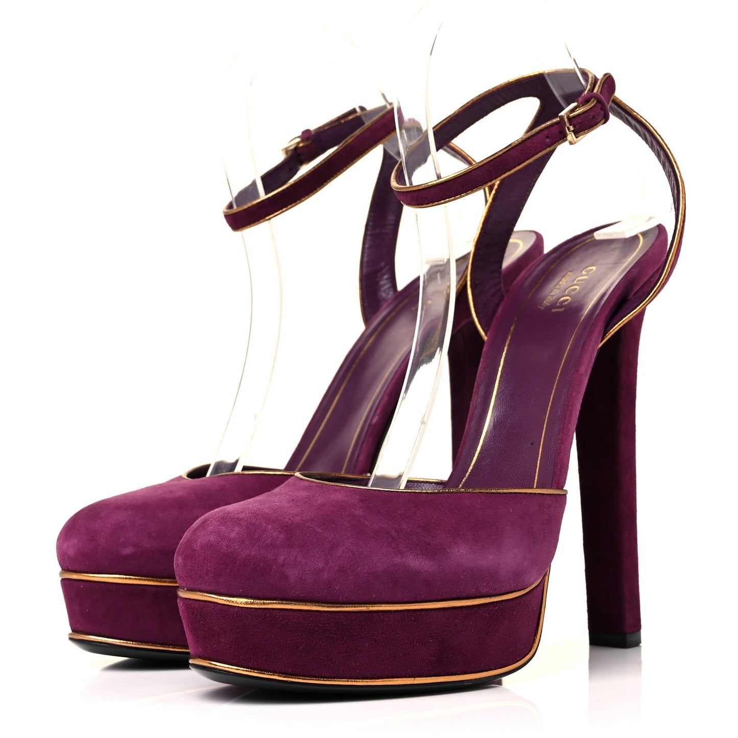 Kid Scamosciato Nappa Huston Platform Sandals 39.5 Grape Glam Tabacco