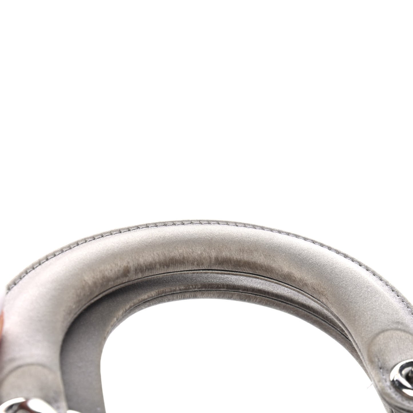 Satin Crystal Cannage Mini Lady Dior Gray