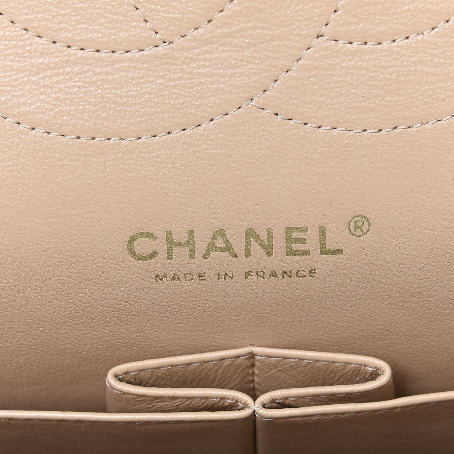 Lambskin Quilted Jumbo Double Flap Beige Clair