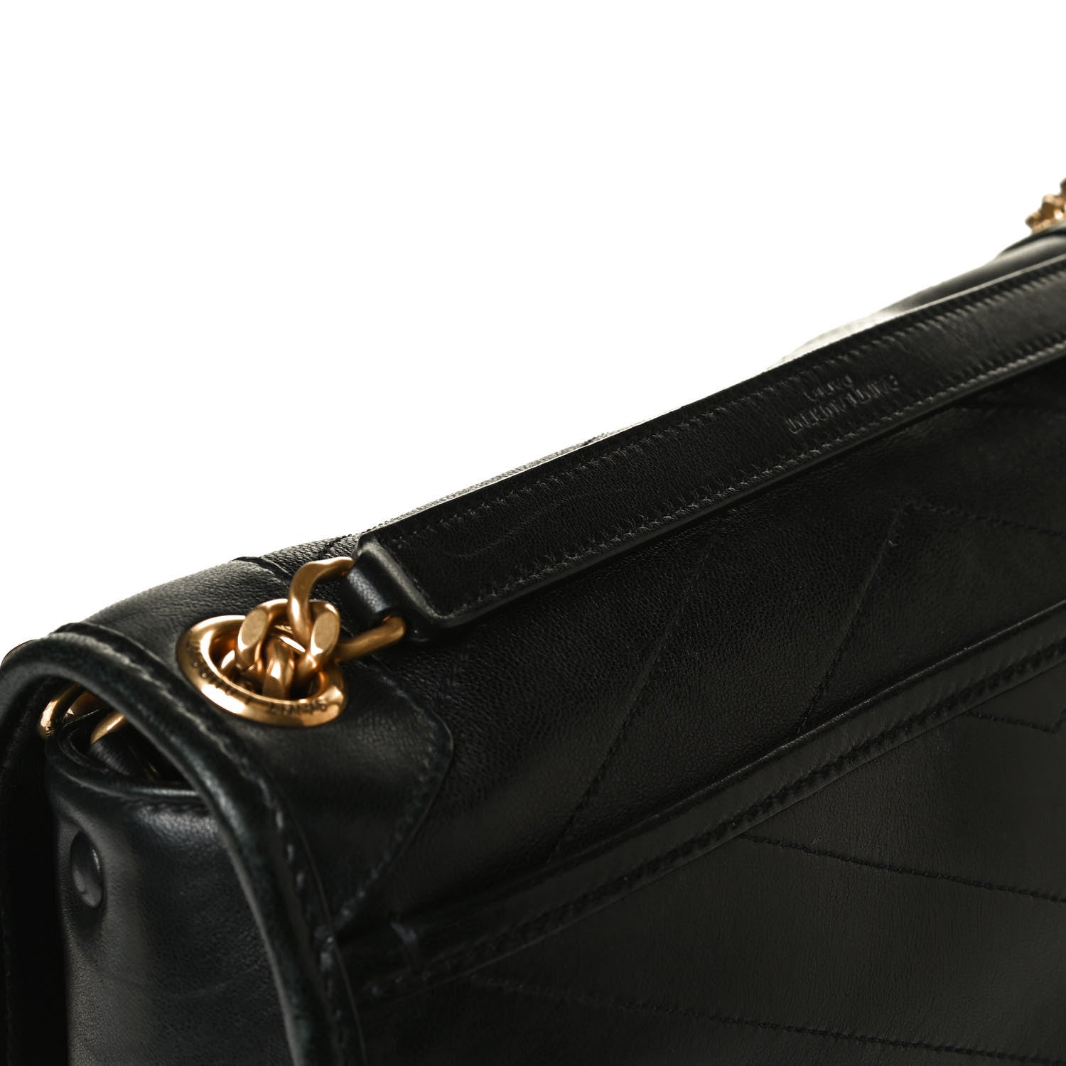 Saint Laurent Lambskin Matelasse Monogram Medium Niki Chain Satchel Black 20 of 33
