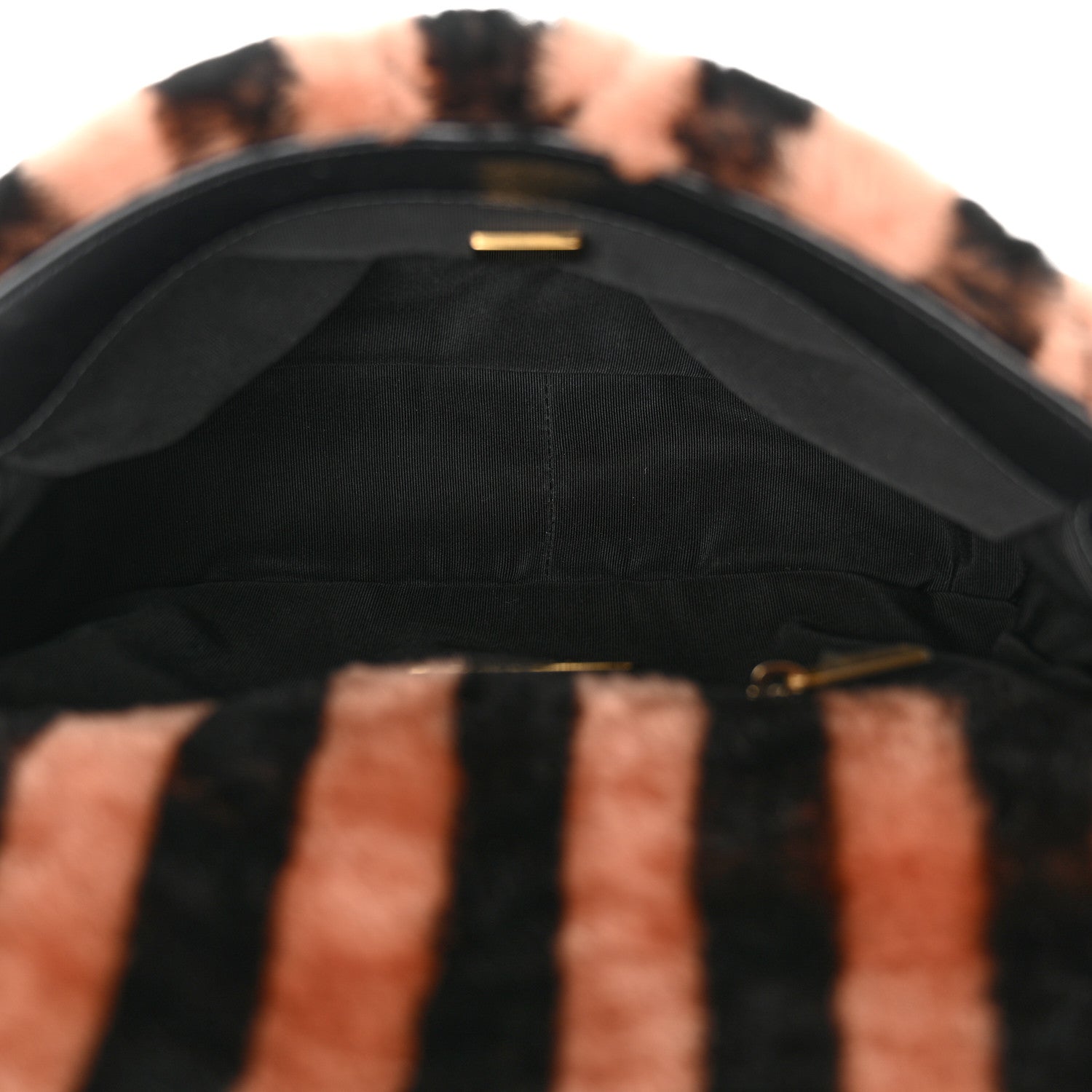 Chanel Shearling Striped Medium Chanel 19 Flap Black Beige 5 of 11
