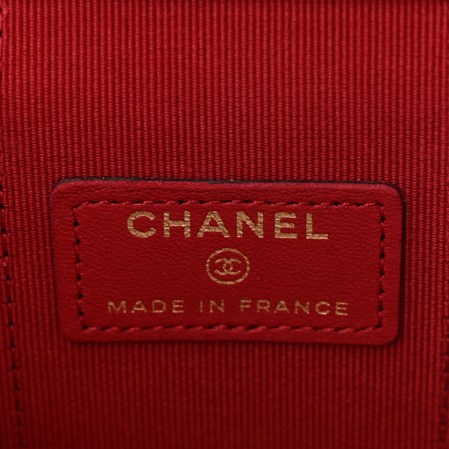 Lambskin Quilted Top Handle Mini Vanity Case With Chain Red