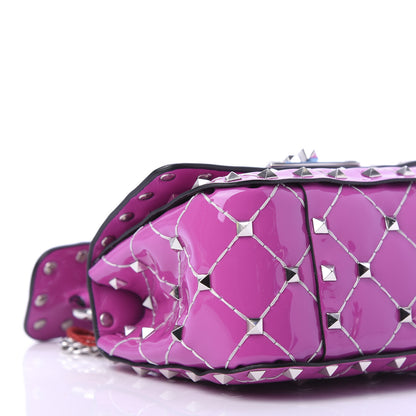 Valentino Garavani Patent Micro Rockstud Spike Shoulder Bag Radiant Orchid 8 of 11