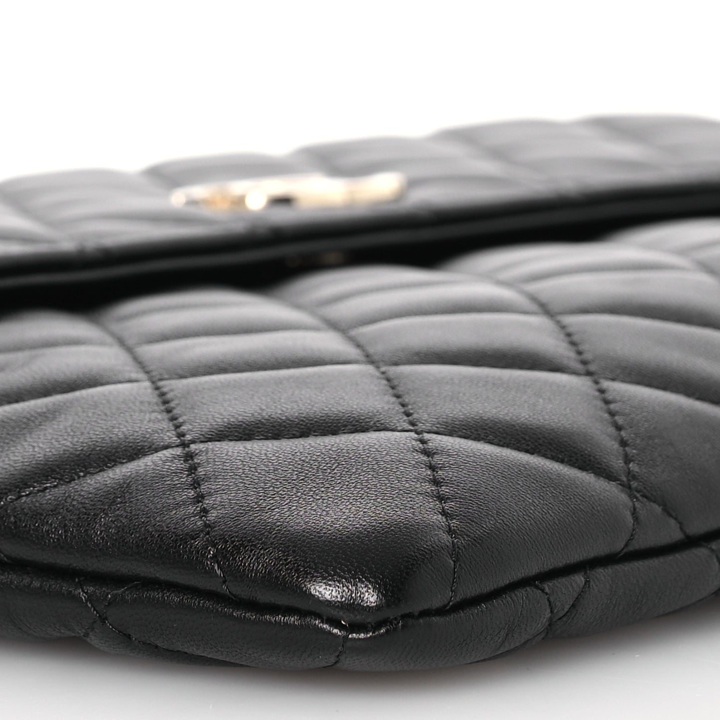 Quilted Flap Clutch Black