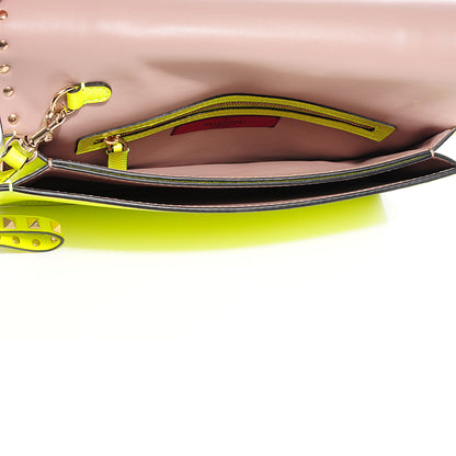 Valentino Garavani Nappa Rockstud Wristlet Clutch Yellow Fluo 6 of 6