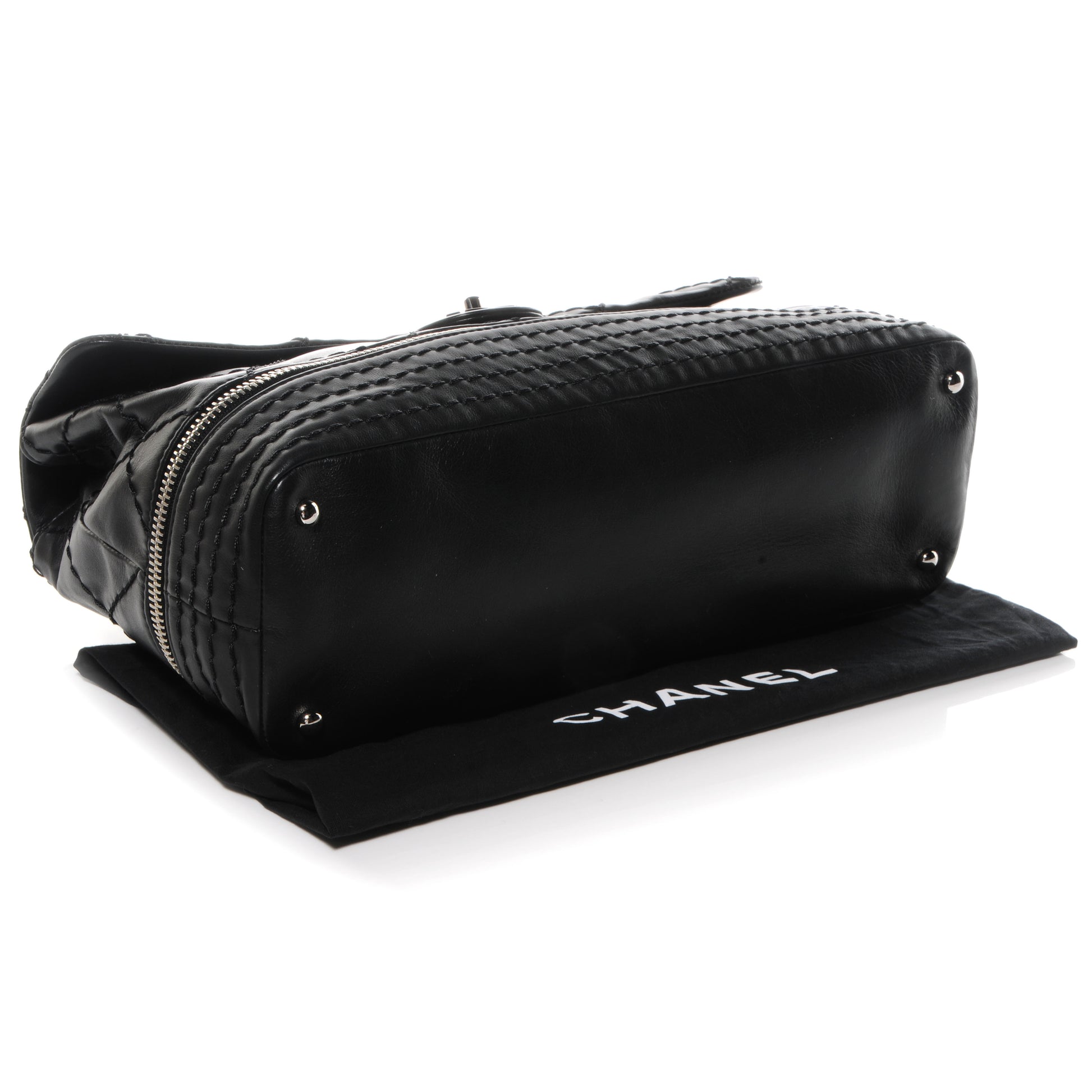 Chanel Calfskin Large Expandable Flap Bag Black 4 of 8
