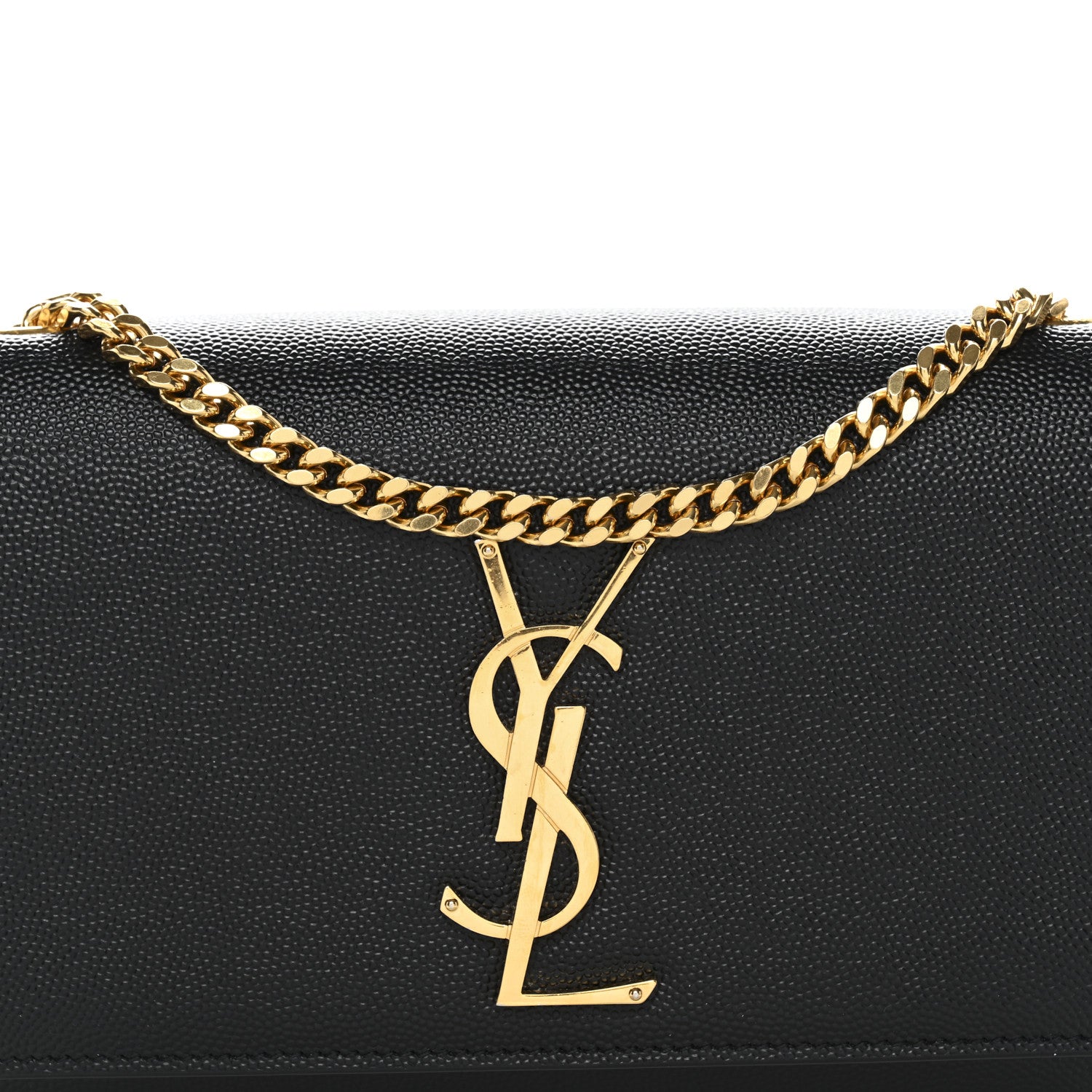 Saint Laurent Grain De Poudre Small Classic Monogram Kate Satchel Black 9 of 12