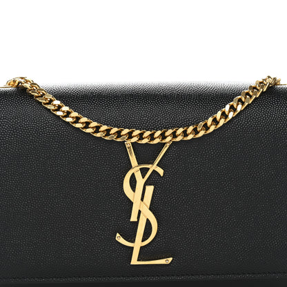 Saint Laurent Grain De Poudre Small Classic Monogram Kate Satchel Black 9 of 12
