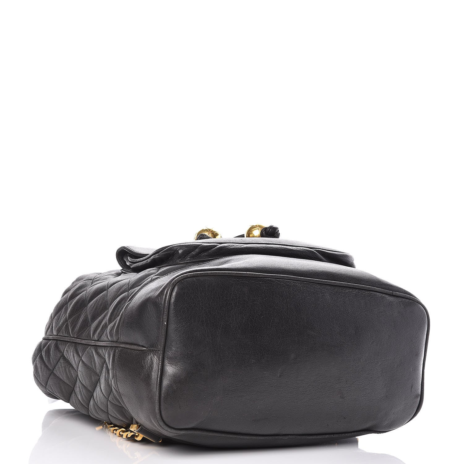 Chanel Lambskin Quilted Drawstring Backpack Black 4 of 15