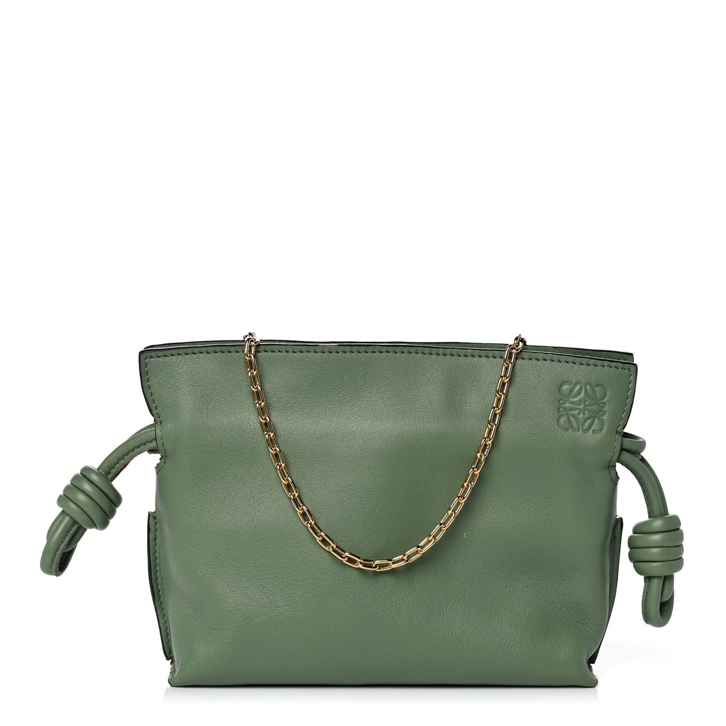 Calfskin Nano Flamenco Knot Clutch Rosemary