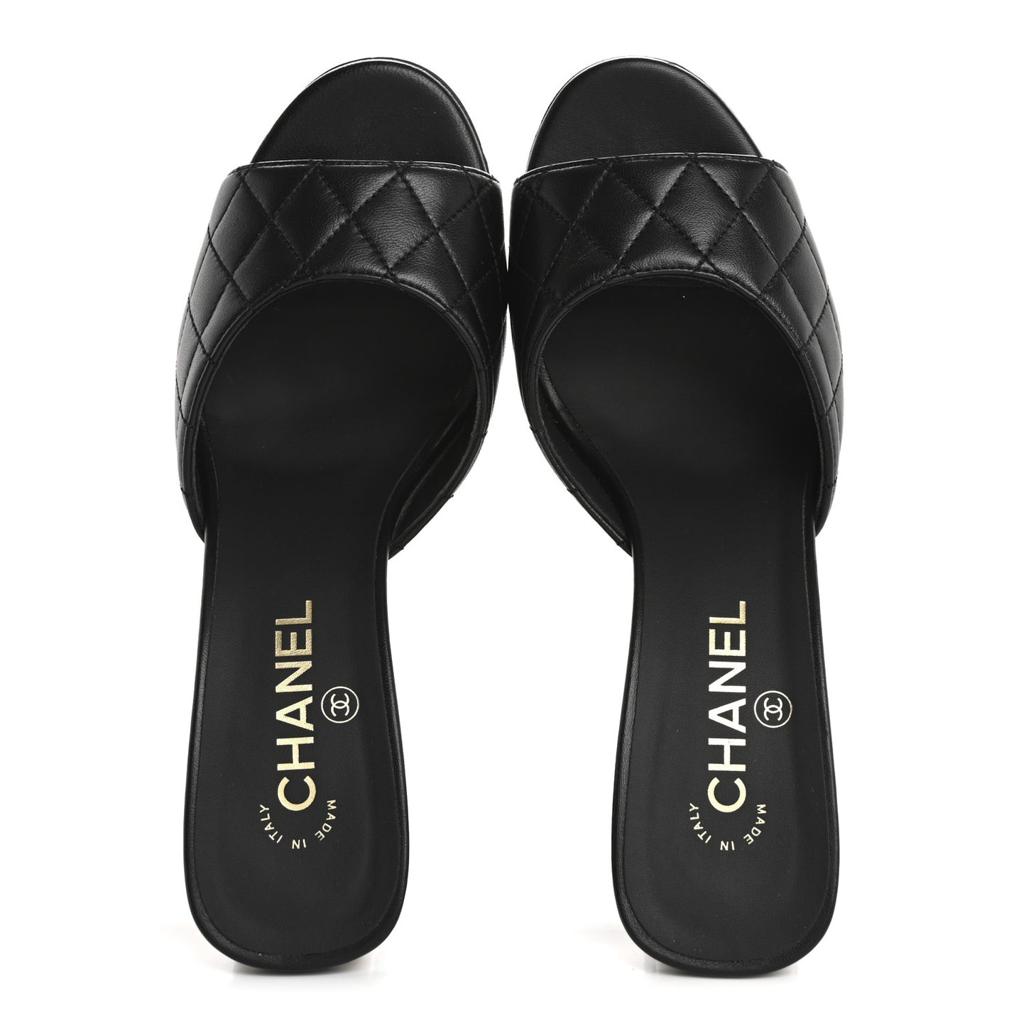 Lambskin Quilted CC Mules 40 Black