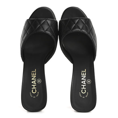 Chanel Lambskin Quilted CC Mules 40 Black 2 of 10