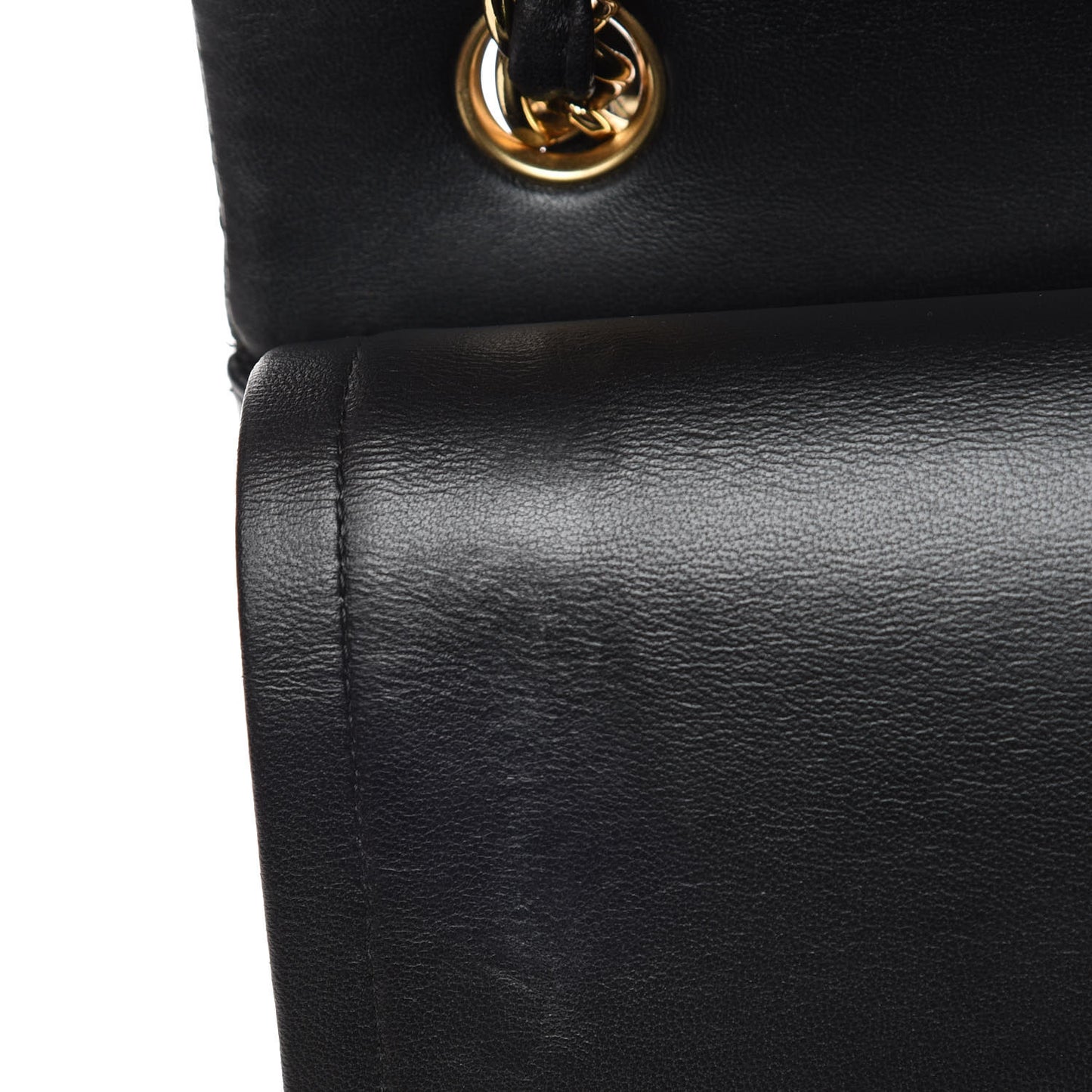Lambskin Quilted Jumbo Double Flap Black