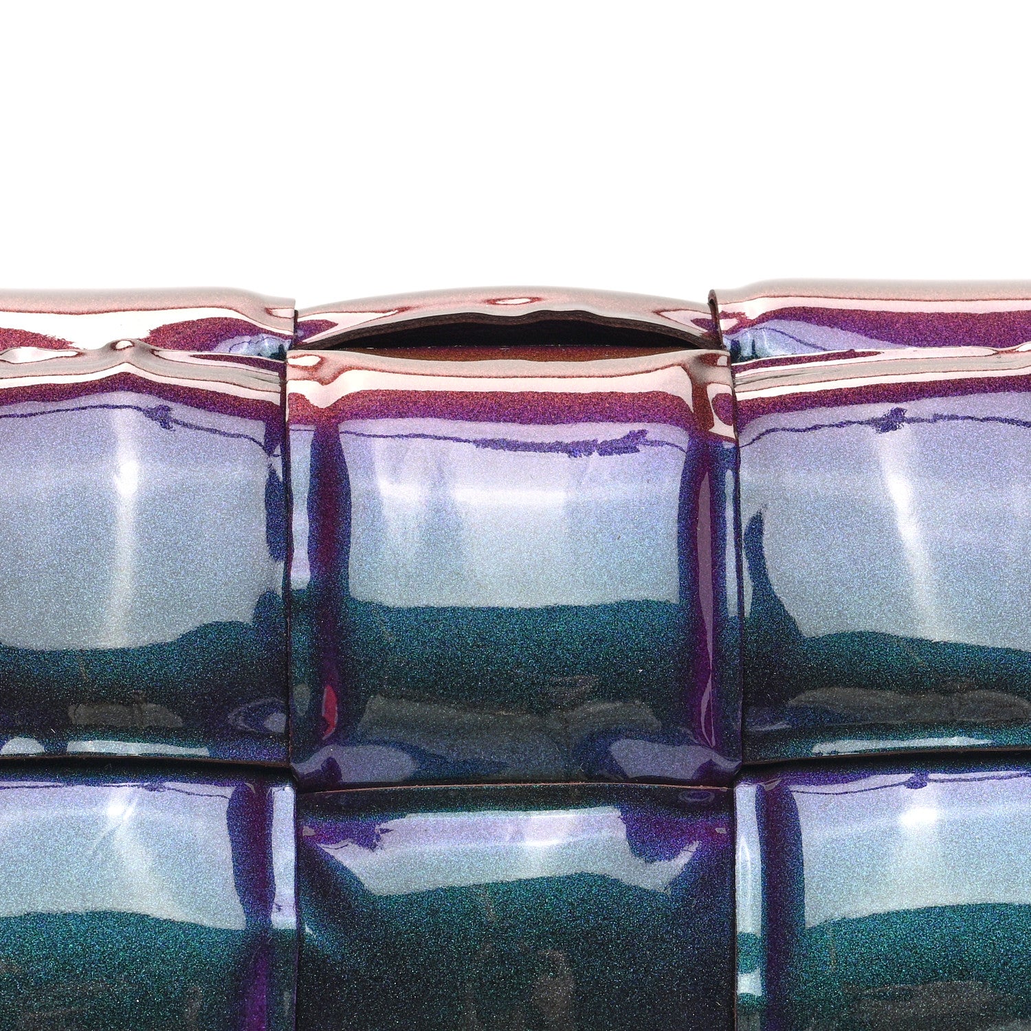 Bottega Veneta Glossy Nail Polish Nappa Maxi Intreccio Padded Cassette Crossbody Bag Holographic 7 of 9