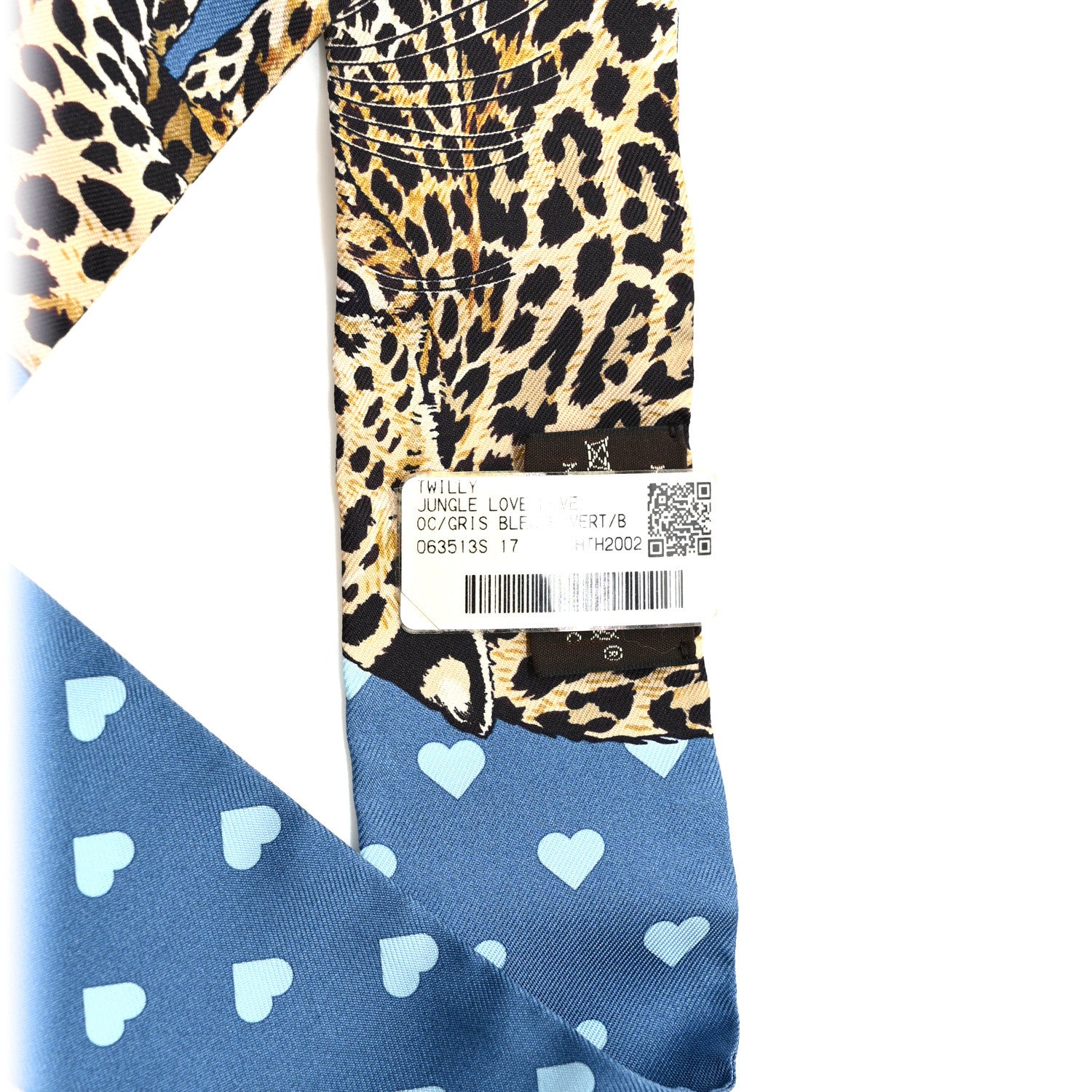 Hermes Silk Jungle Love Twilly Gris Bleuete Vert 4 of 4