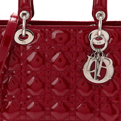 Christian Dior Patent Cannage Medium Lady Dior Red 8 of 10