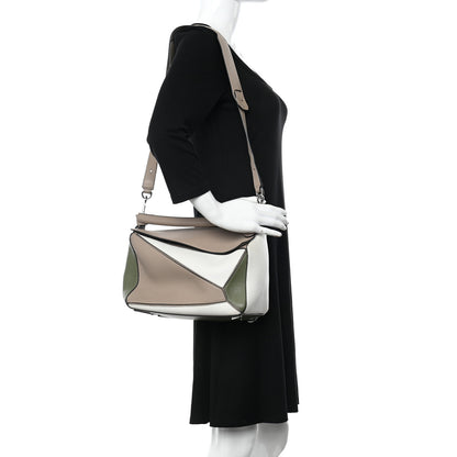 Loewe Calfskin Medium Puzzle Bag Sand Avocado Green 2 of 14