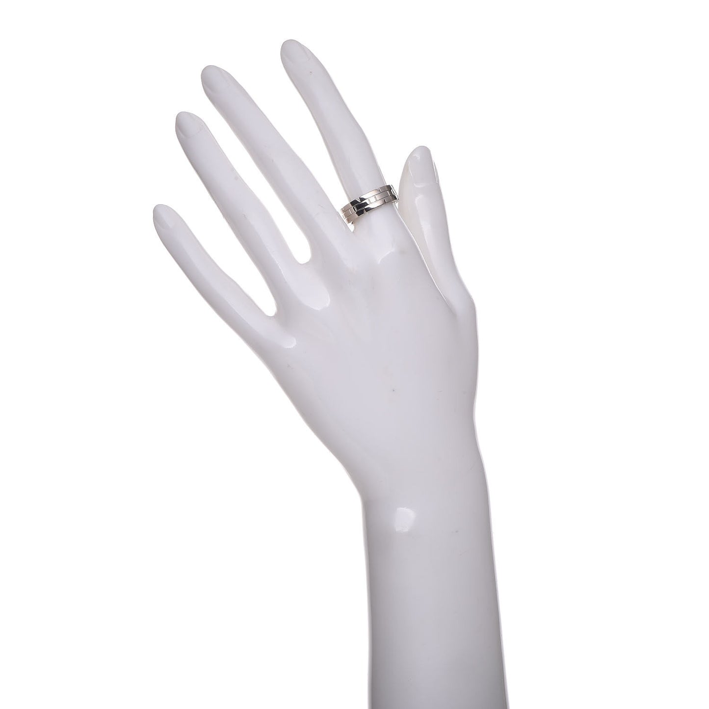 18K White Gold Tank Francaise Ring 52 6