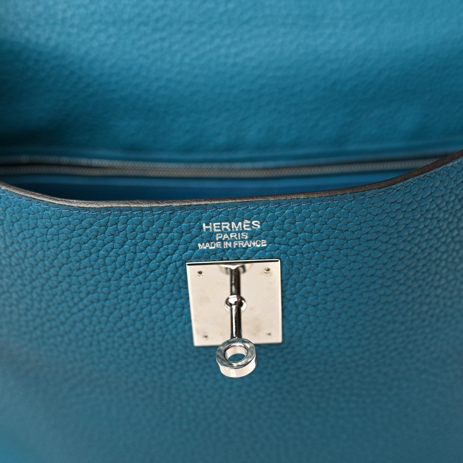 Hermes Taurillon Clemence Kelly Retourne 35 Bleu Izmir 9 of 11