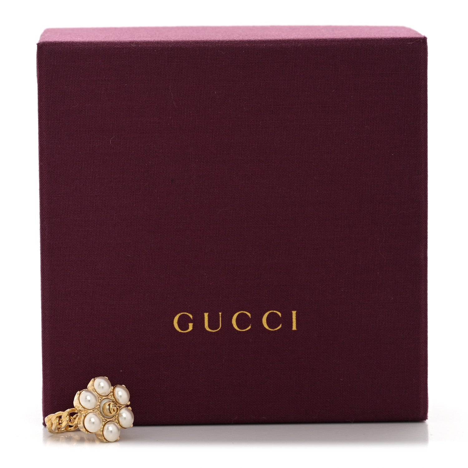 Gucci Metal Pearl Double G Ring S 52 6 Gold 5 of 5