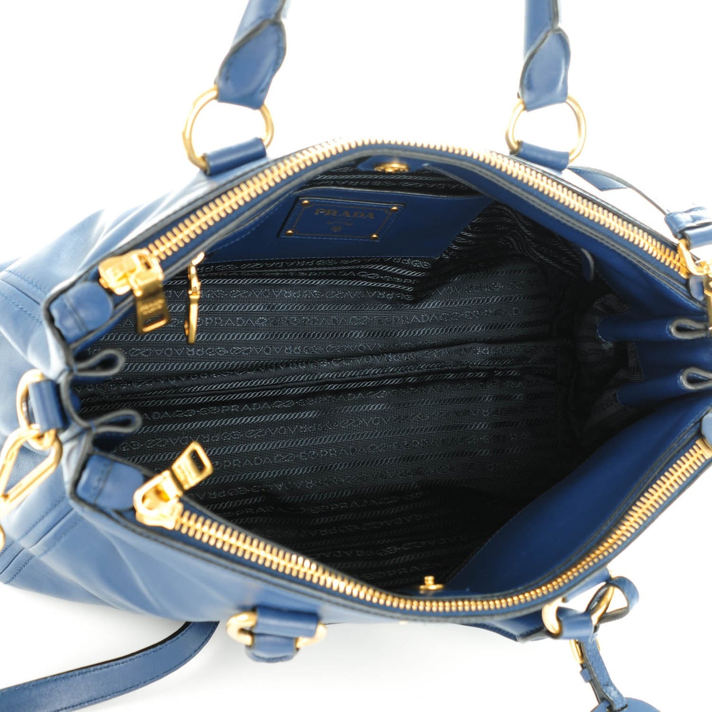 Soft Calf Double Zip Shoulder Bag Bleuette