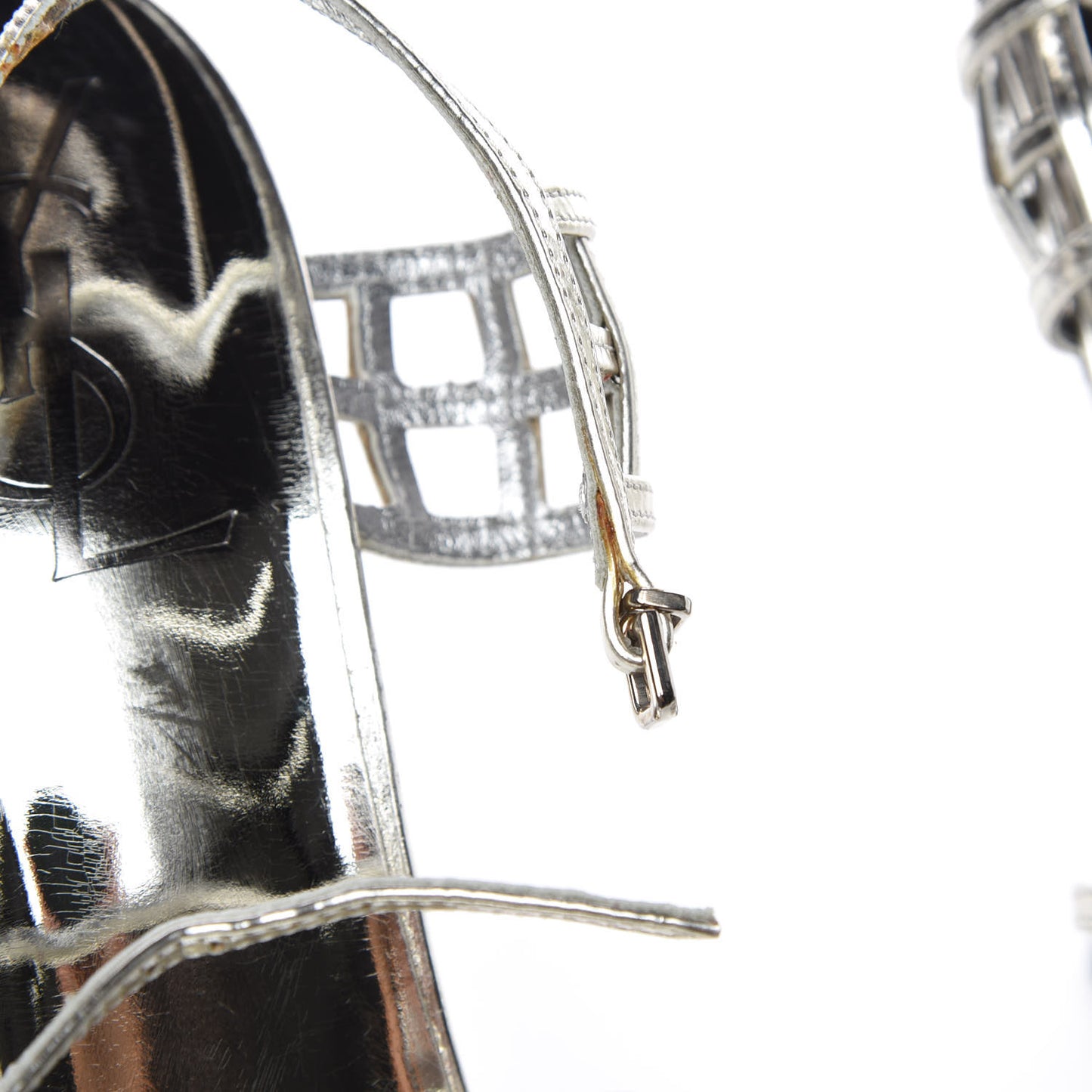 Metallic Paris 125 Platform Cage Sandals 39.5 Silver