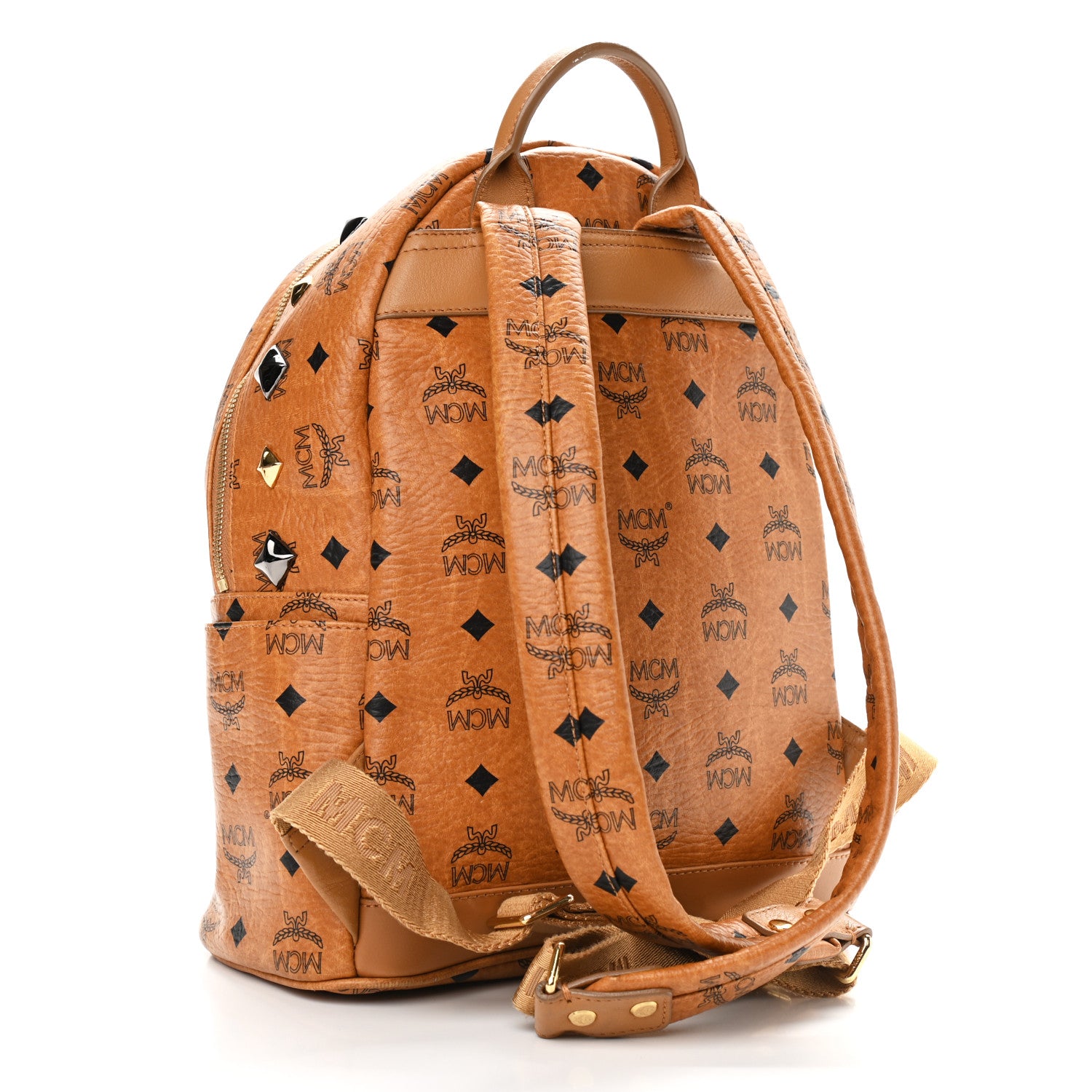 MCM Visetos Studded Small Stark M Backpack Cognac 3 of 11