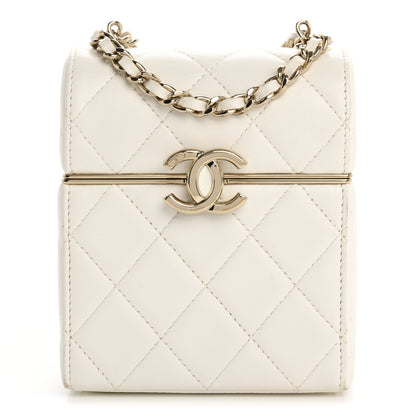 Chanel Lambskin Quilted Small Box With Chain White 1 of 16