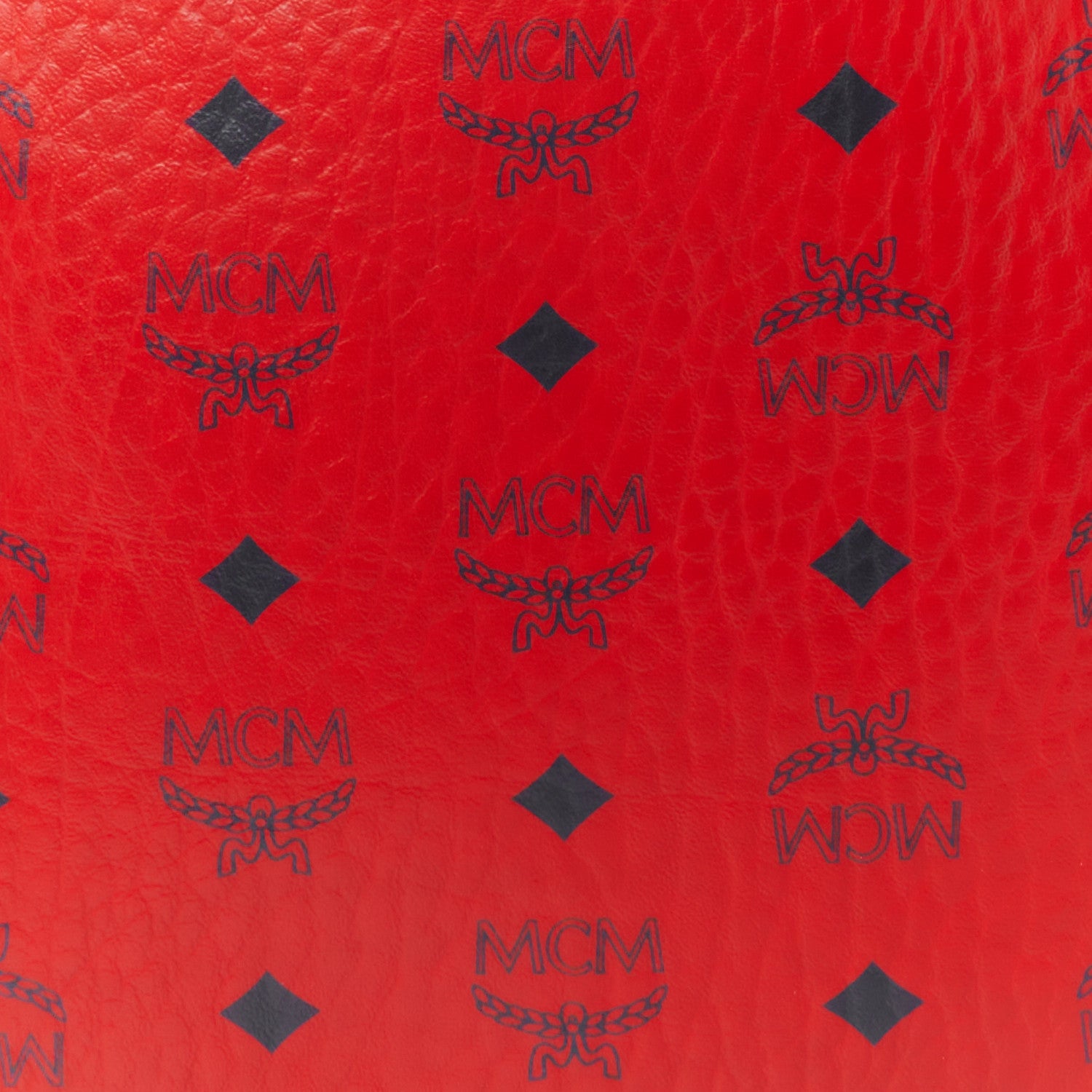 MCM Visetos Liz Shopper Tote Pouch Ruby Red 7 of 9