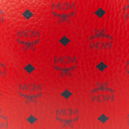 MCM Visetos Liz Shopper Tote Pouch Ruby Red 7 of 9