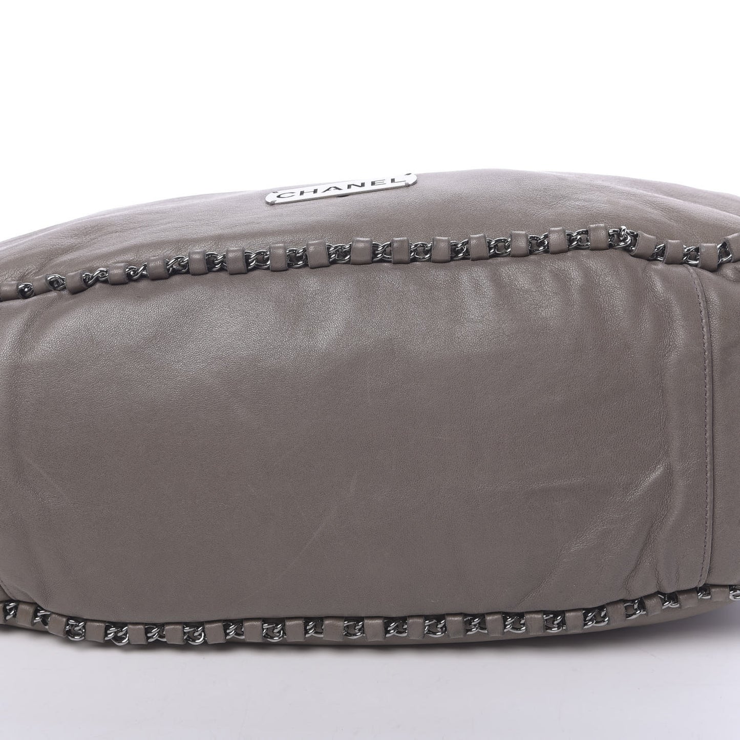 Lambskin Chain Hobo Grey