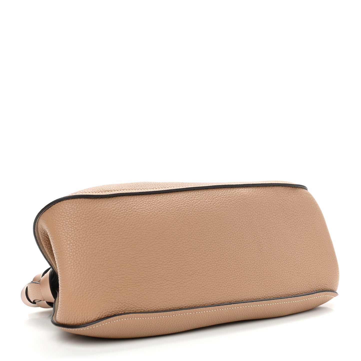 Grained Calfskin Darryl Clutch Cement Brown