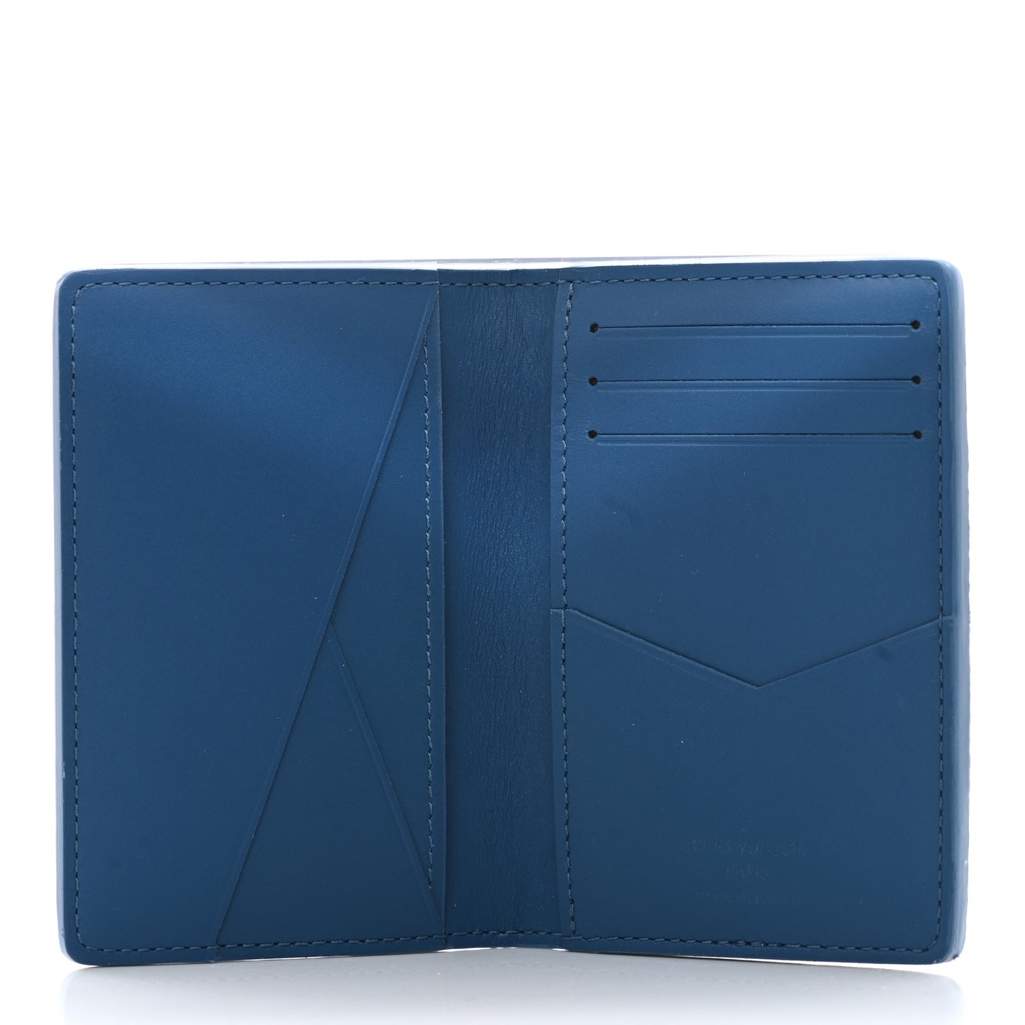 Cowhide Monogram Pocket Organizer Denim Blue
