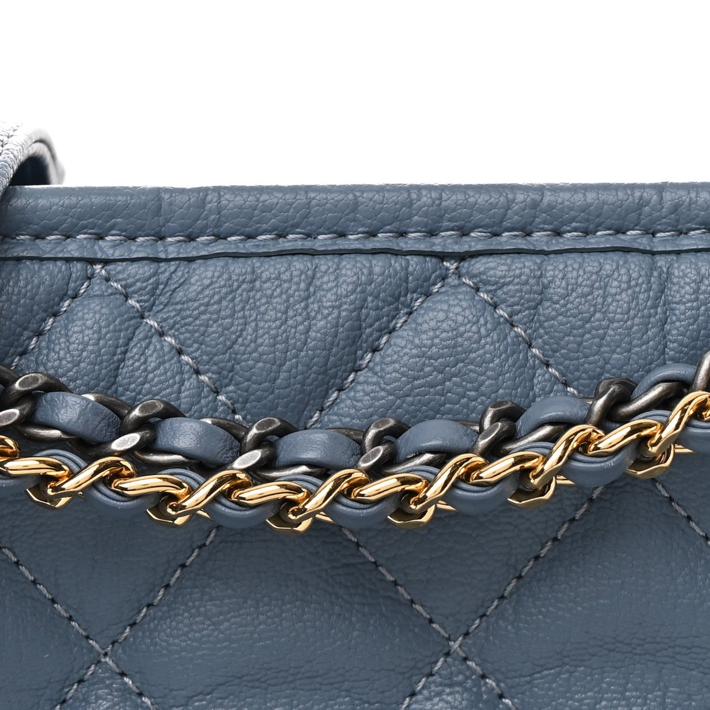 Patent Goatskin Quilted Medium Gabrielle Hobo Blue