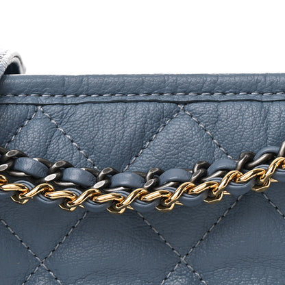 Chanel Patent Goatskin Quilted Medium Gabrielle Hobo Blue 8 of 10