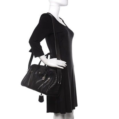 Alexander McQueen Calfskin Padlock Zip Around Biker Satchel Black 2 of 11