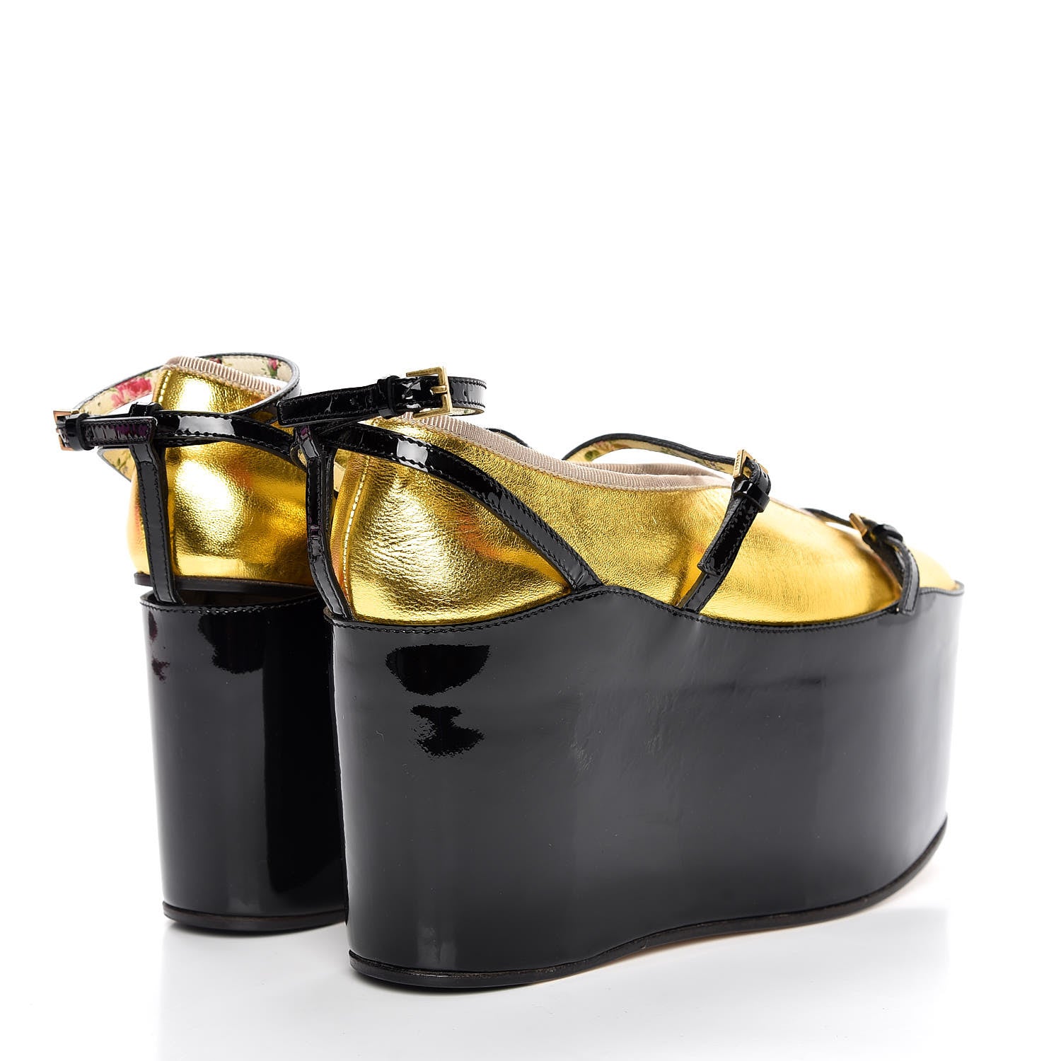 Gucci Metallic Nappa Patent Hannelore Detachable Platform Sandals 36 Gold 4 of 16