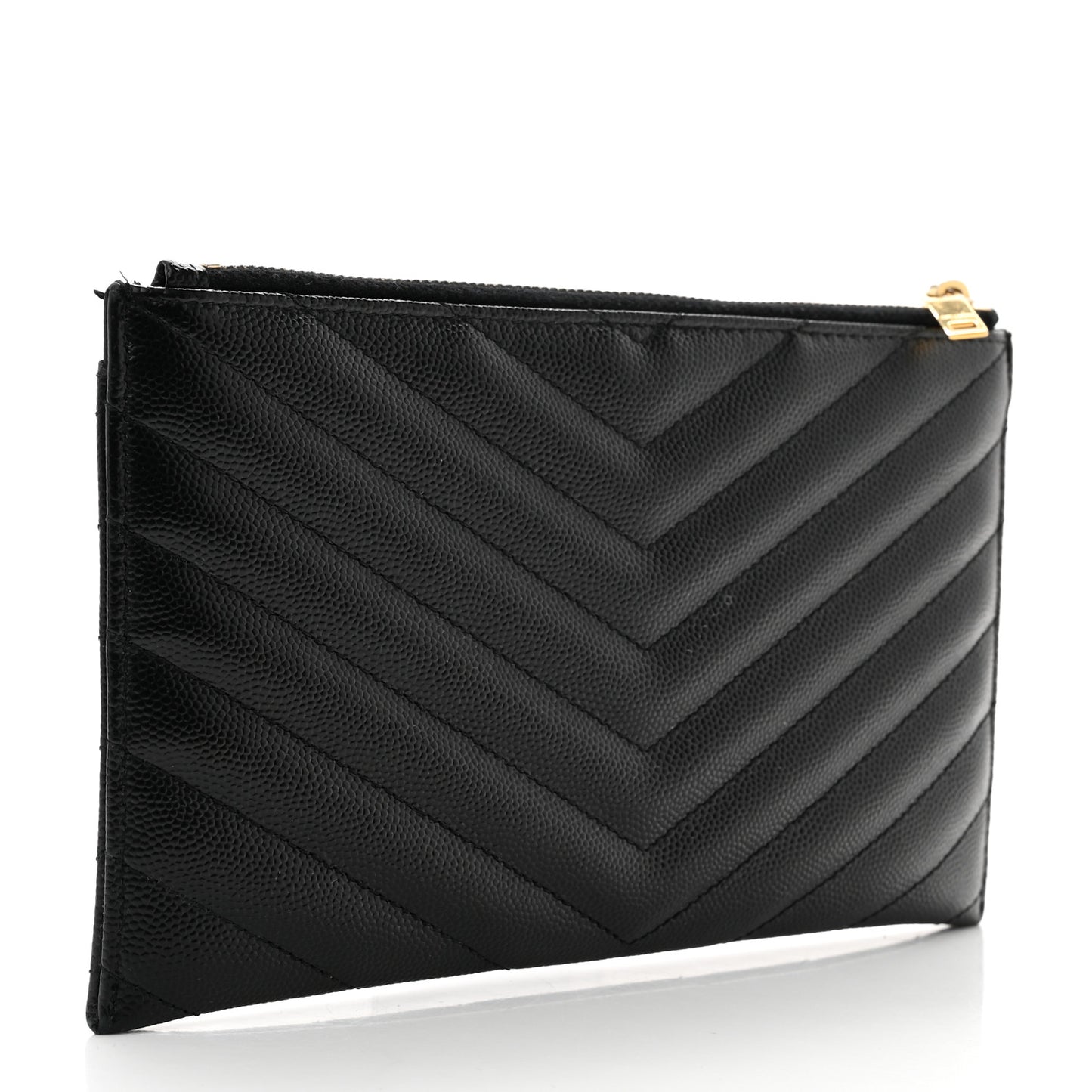 Grain De Poudre Chevron Monogram Bill Pouch Black