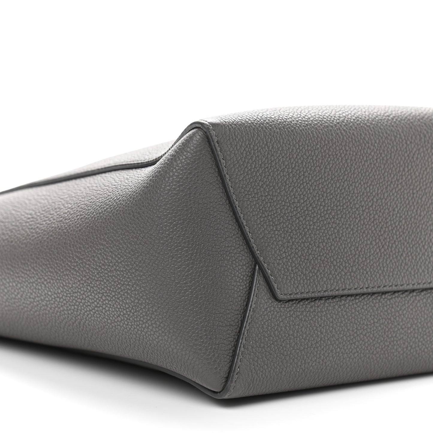 Soft Grained Calfskin Small Sangle Bucket Bag Grey