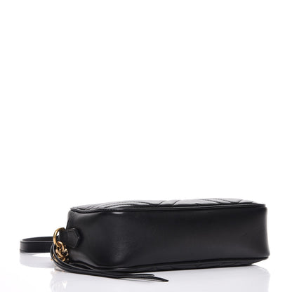 Gucci Calfskin Matelasse Small GG Marmont Chain Shoulder Bag Black 4 of 7