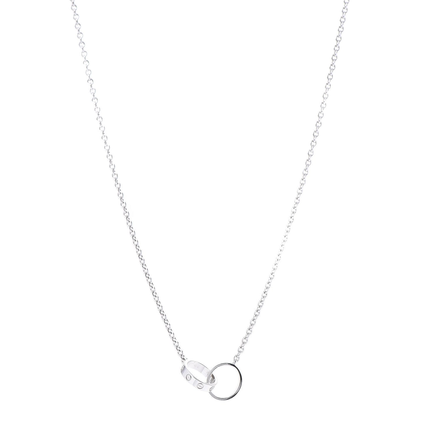 18K White Gold Interlocking LOVE Necklace