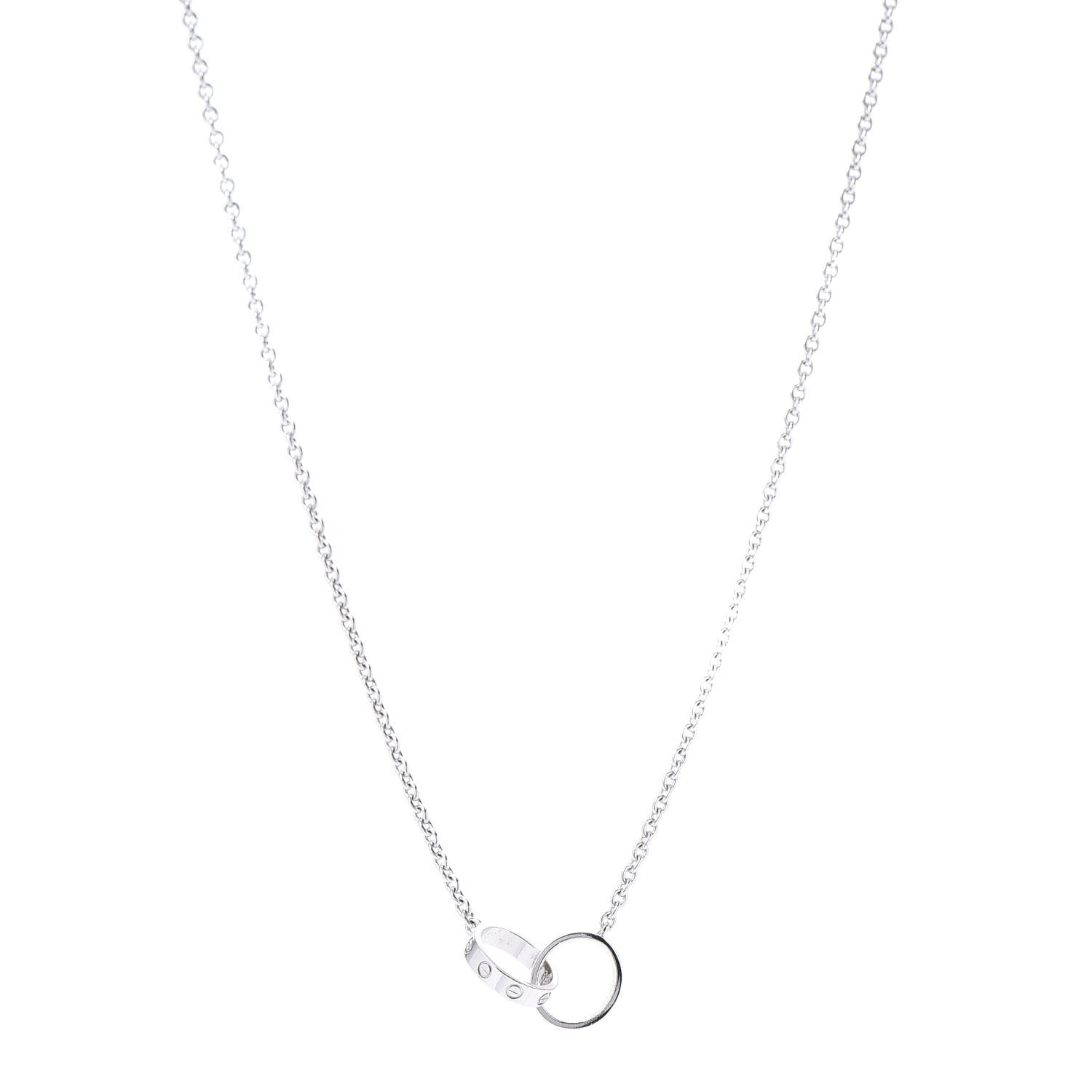 Cartier 18K White Gold Interlocking LOVE Necklace 1 of 6