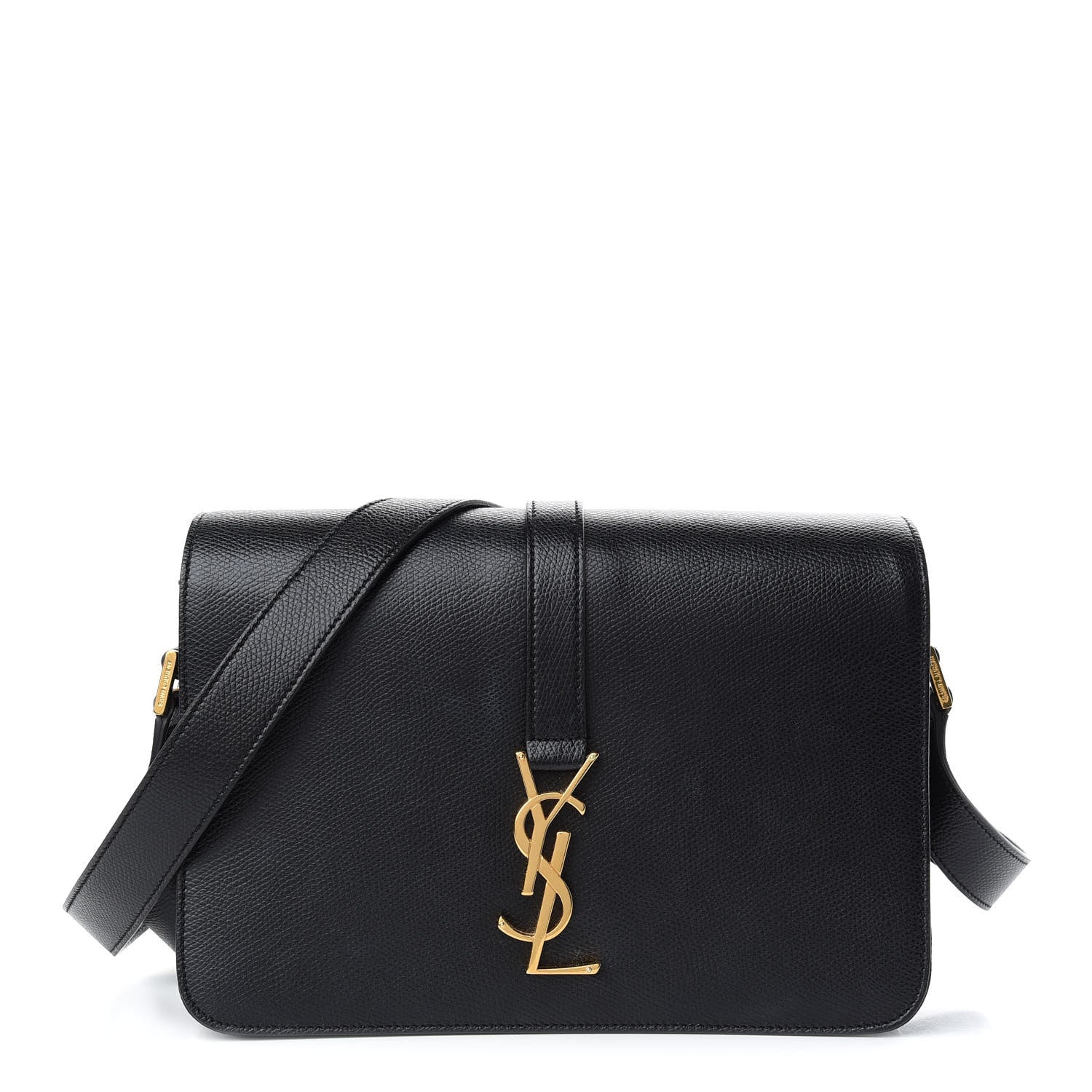 Saint Laurent Textured Calfskin Medium Classic Monogram Universite Bag Black 1 of 8