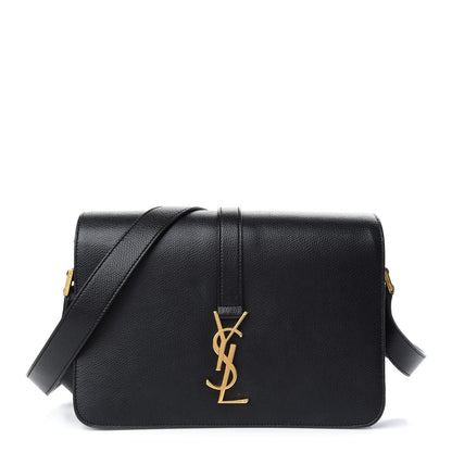 Saint Laurent Textured Calfskin Medium Classic Monogram Universite Bag Black 1 of 8