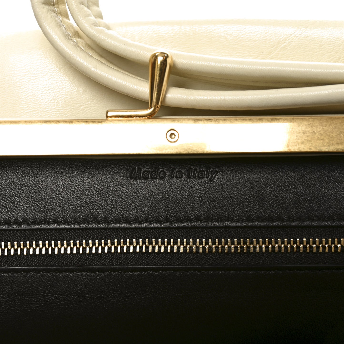 Smooth Calfskin Eyelet Small Top Handle Bag White