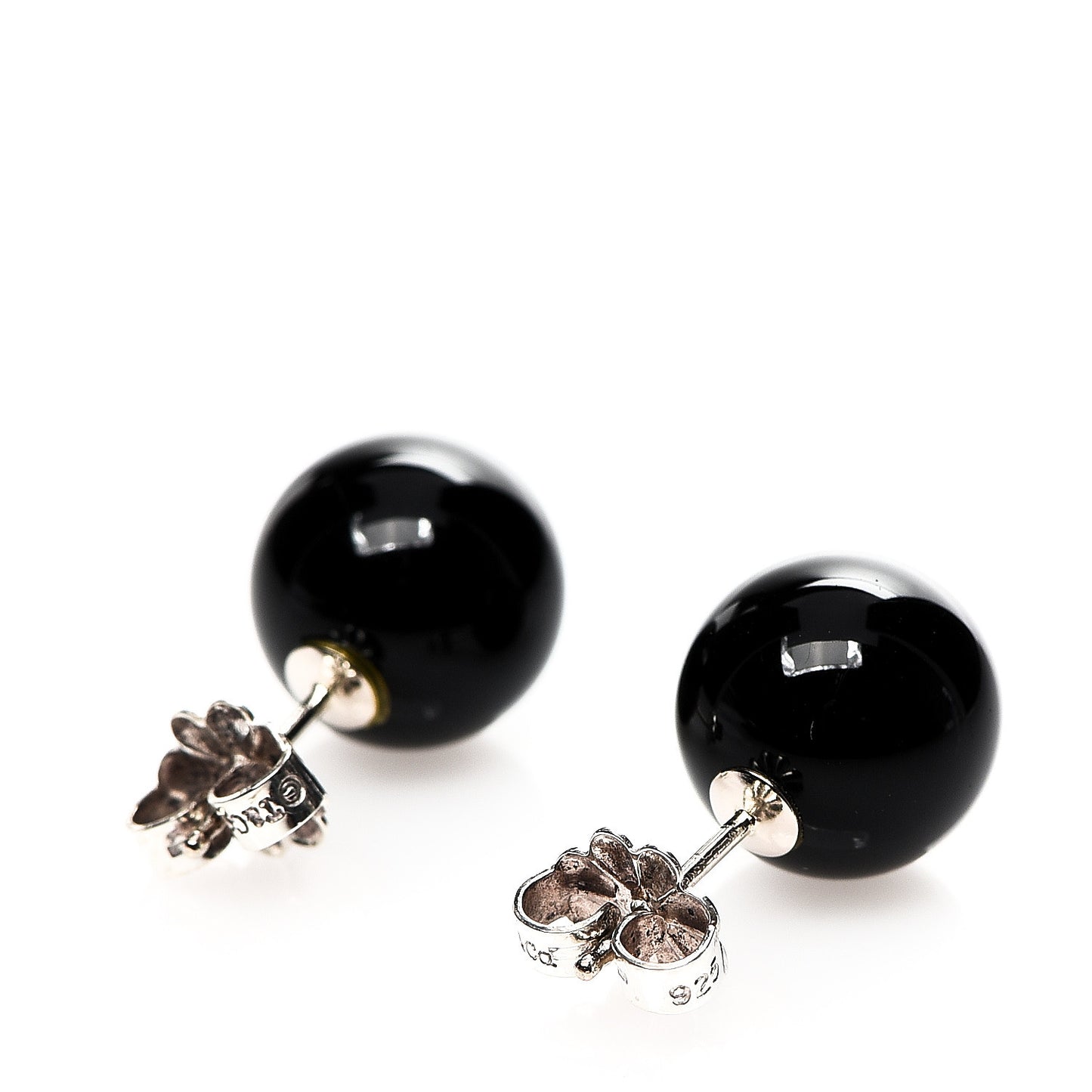 Sterling Silver Black Onyx 10mm Ziegfeld Earrings