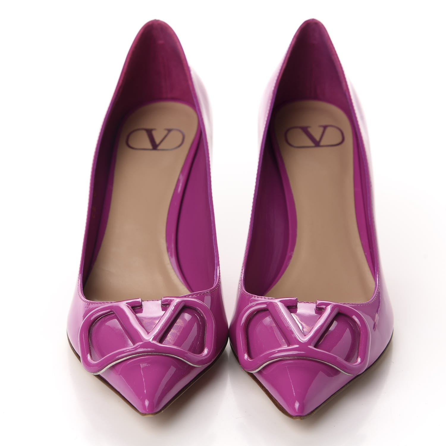 Valentino Garavani Patent Vlogo Signature 80 Pumps 37.5 Radiant Orchid 2 of 10