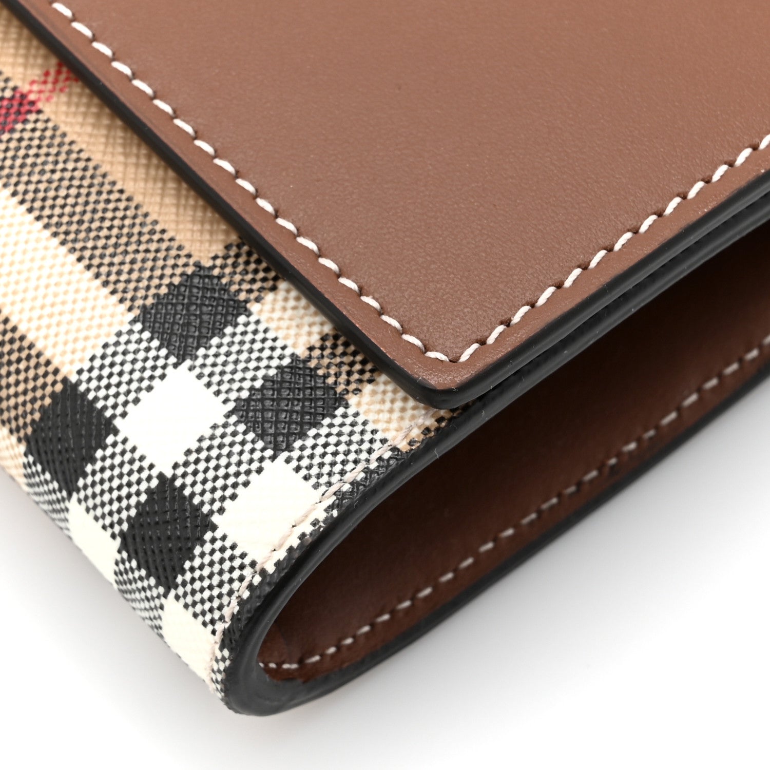Burberry Vintage Check Grain Calfskin Halton Wallet Tan 8 of 11